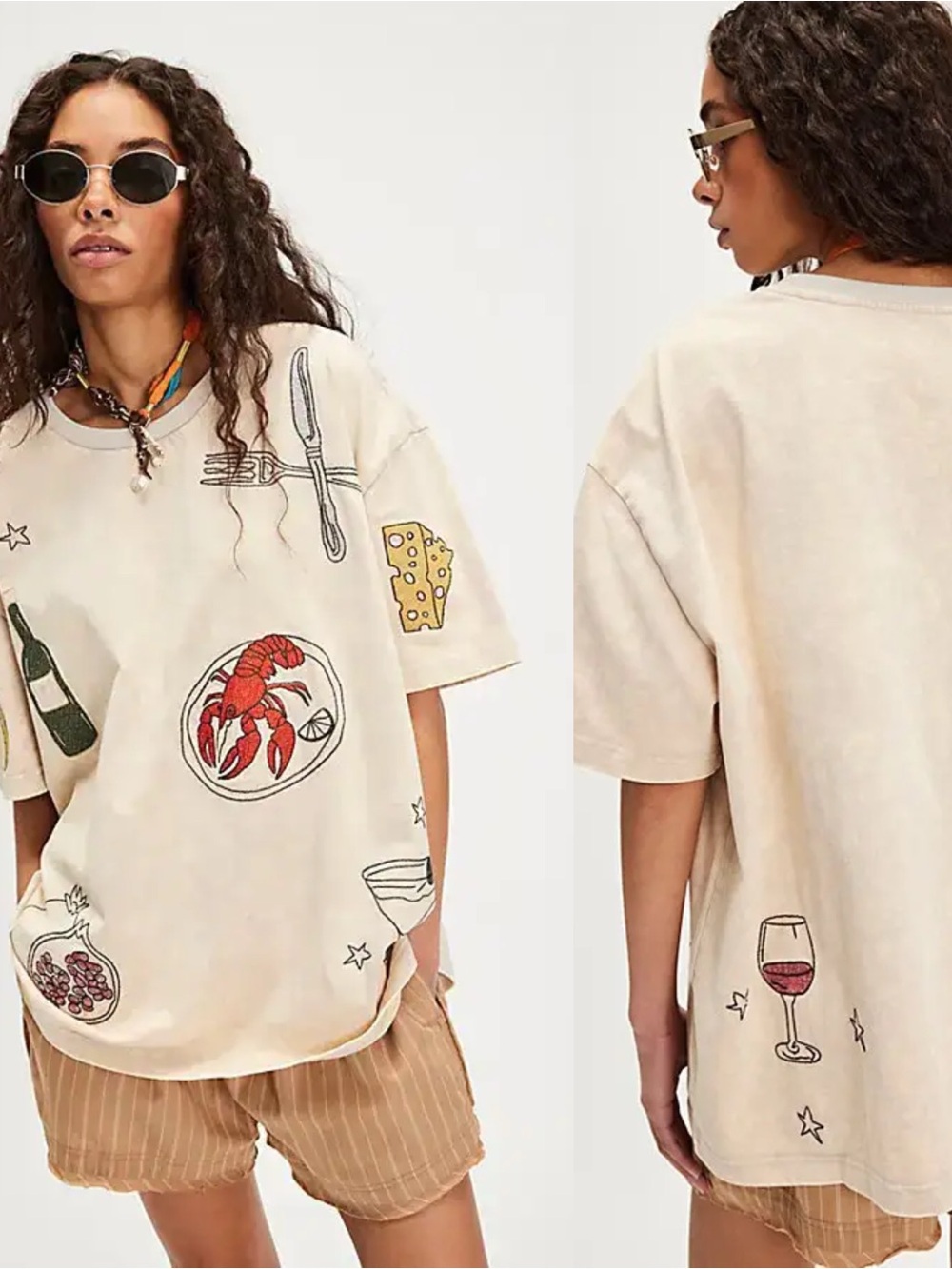 Denim & Bone x Free People Dinner Party Graphic Tee Medium